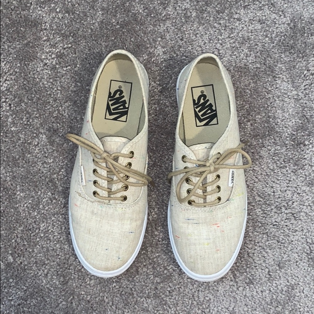 Tan Linen Vans - Gently worn in good condition 🤩